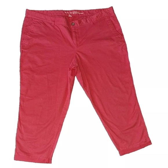 GAP Girlfriend Khaki Pants Capri Cropped Salmon Pink Women Size 18 Plus B22#3 - Picture 1 of 5